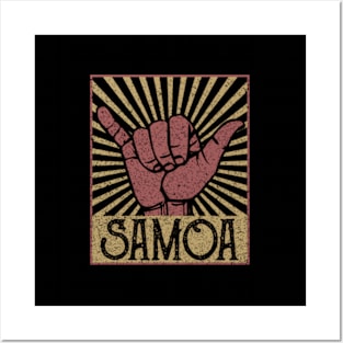 Shaka Samoa Samoan Beach Surfer Posters and Art